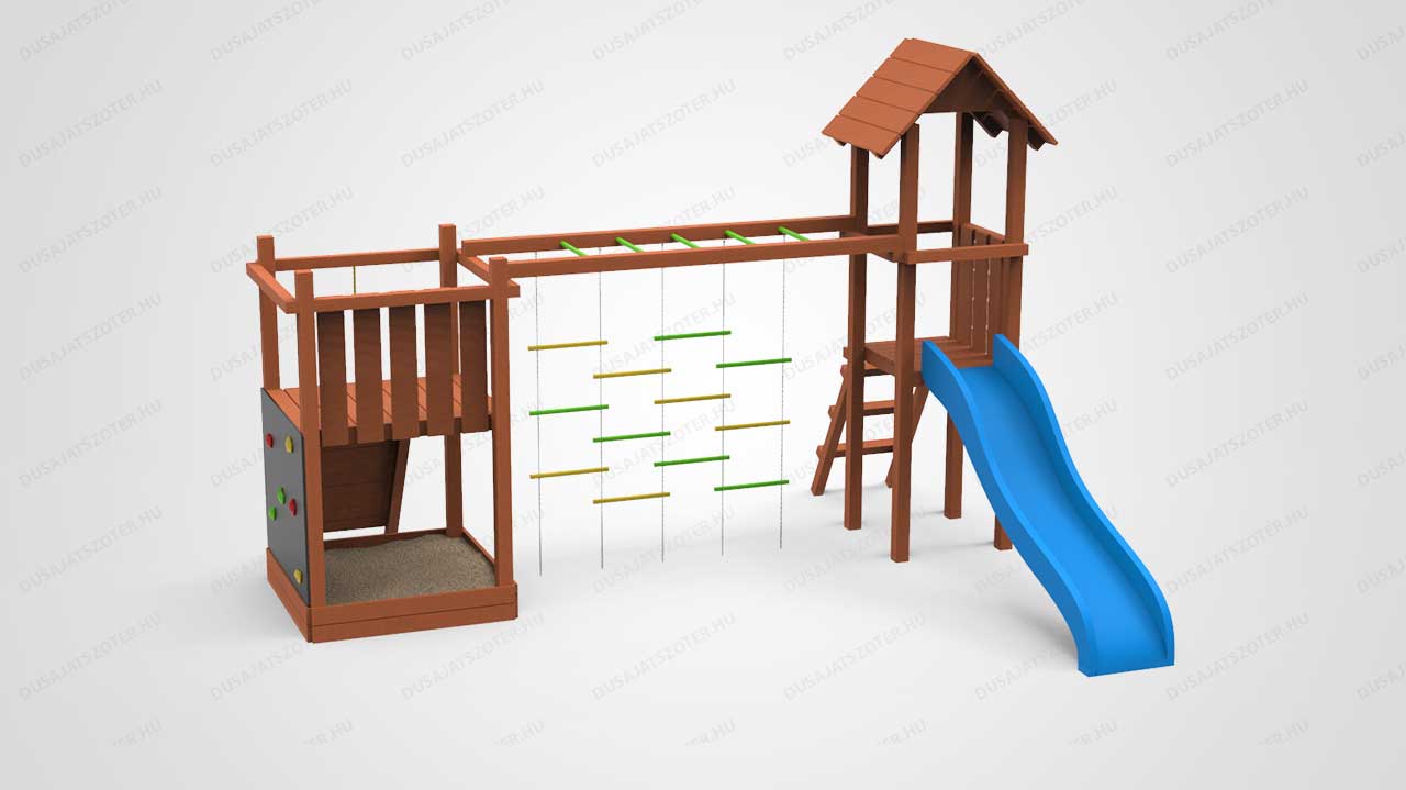 Torony csúszdával és hintával Magánszemélyeknek - Játszótér, Dusa-Wood, 2. kép