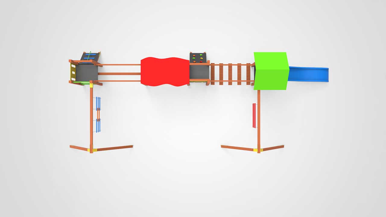 Óvodás tornyos csúszdás kombináció mászókákkal - Játszótér, Dusa-Wood, 2. kép